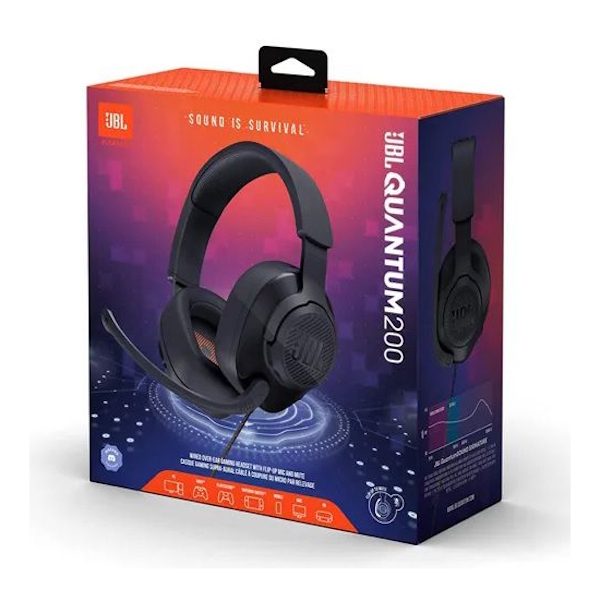 אוזניות גיימינג קשת ‏חוטיות JBL Quantum 200