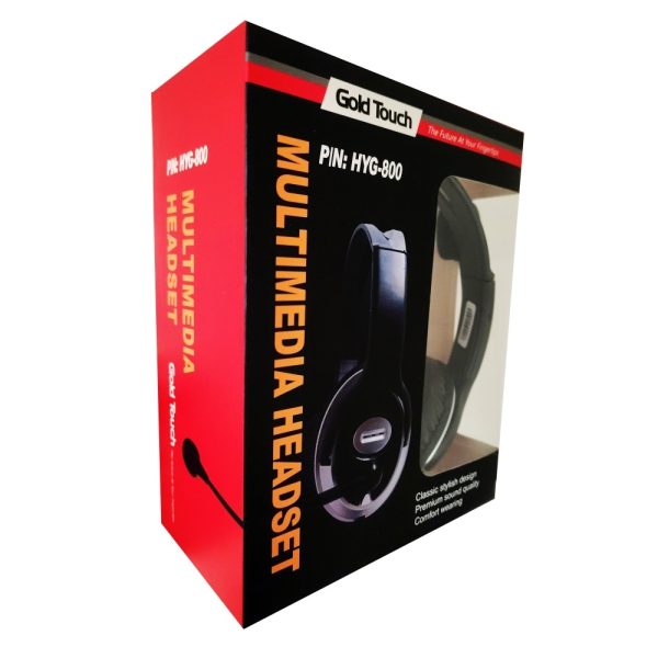 אוזניות חוטיות למחשב עם מיקרופון HYG-800 חברת Gold Touch