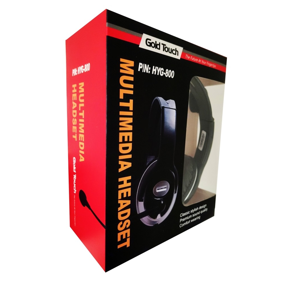 אוזניות חוטיות למחשב עם מיקרופון HYG-800 חברת Gold Touch