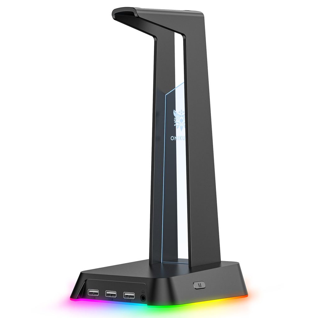 רכזת RGB + יציאה לאוזניות מיקרופון + מעמד אוזניות - מבית Onikuma דגם ST-2
